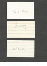 10 vintage signed 3x5 index cards 1934 Chicago Cubs 