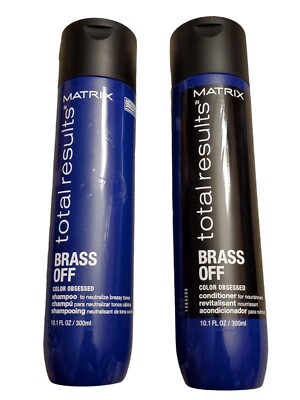 Matrix Total Results BRASS OFF Shampoo & Conditioner Color Obsessed 10.1 Oz Ea