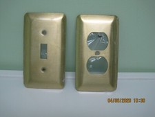 Brass rounded corner wall plates w screws