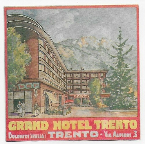 Ancienne étiquette bagage ~ GRAND HOTEL et du TONNEAU D'OR ~ Belfort