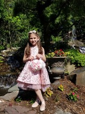 Flower Girl Outfit Dress, Basket, Headband 5