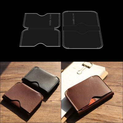 Leather Craft Men's Card Holder Bag Case Purse Wallet Pouch Pattern Template DIY
