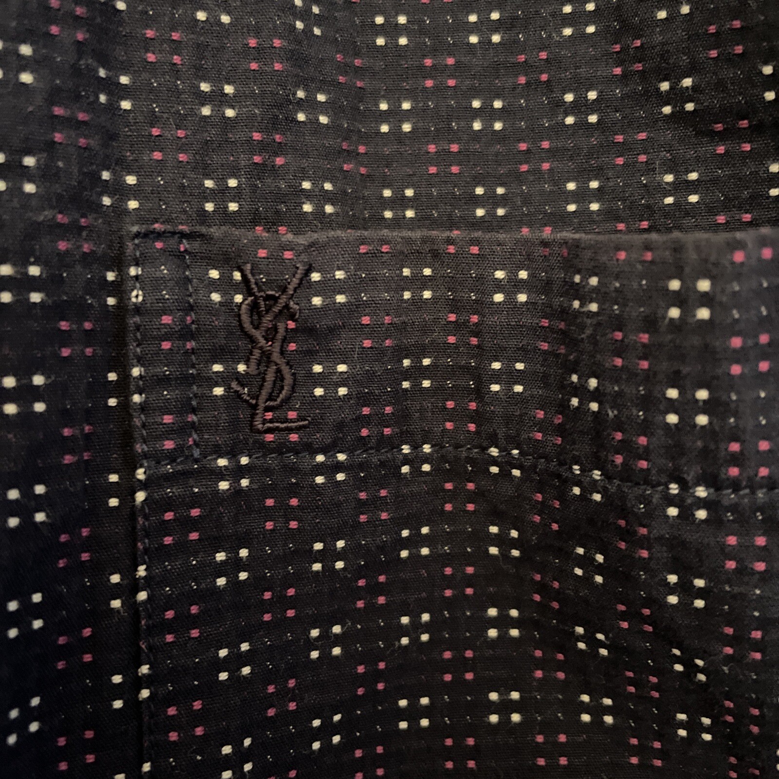 Camicia con logo Yves Saint Laurent YSL a maniche corte motivo cotone taglia M