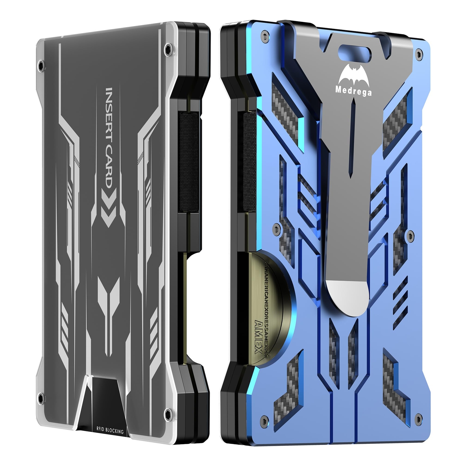 Slim RFID Blocking Metal Money Clip Wallet with ID Window for Men-image