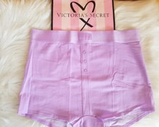 VICTORIA'S SECRET PINK HIGH-WAIST BOYSHORT PANTY LAVENDER LOVE MEDIUM NWT