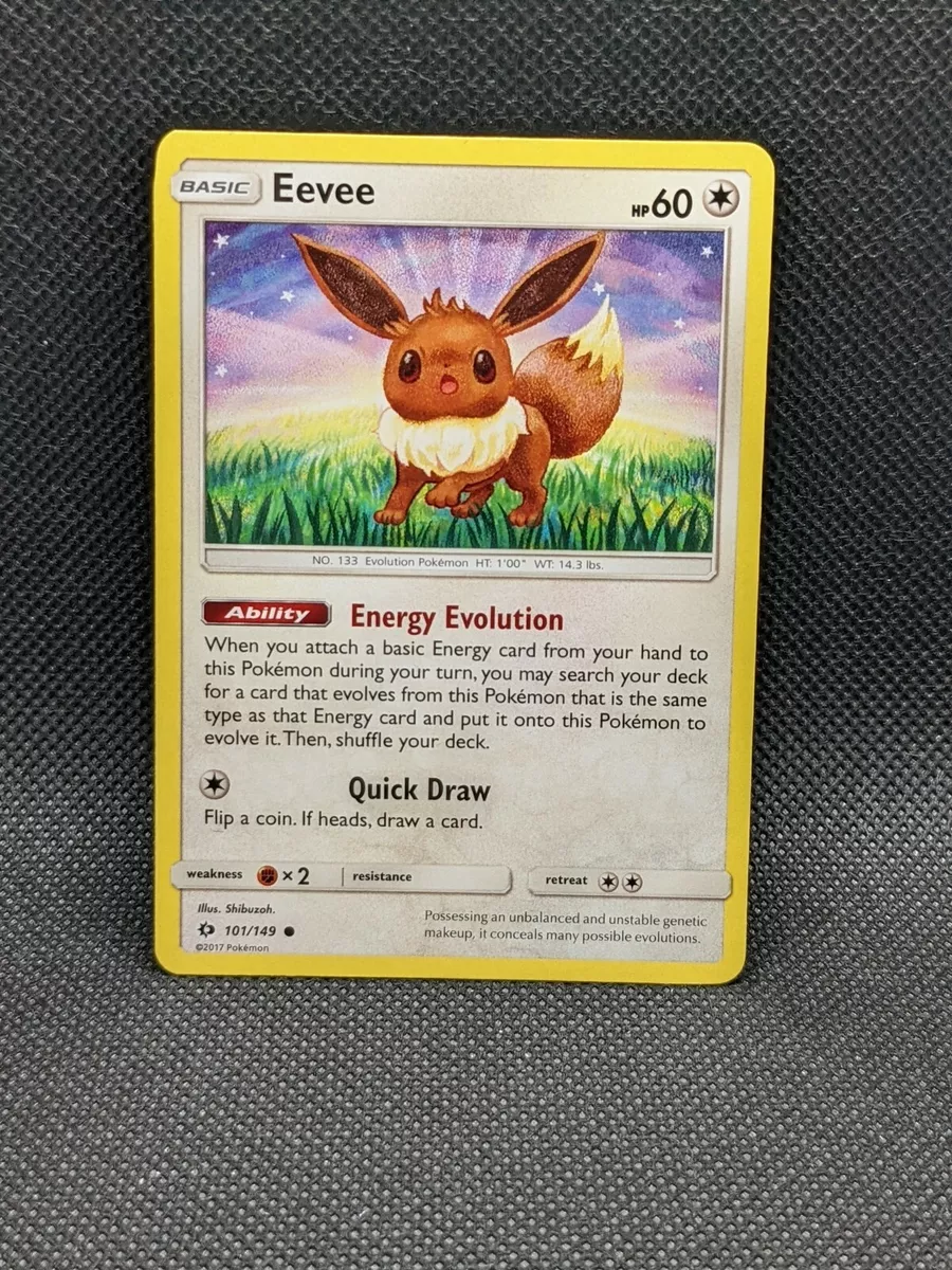 EEVEE 101/149 Non-Holo Common Sun & Moon Pokemon Card Near Mint