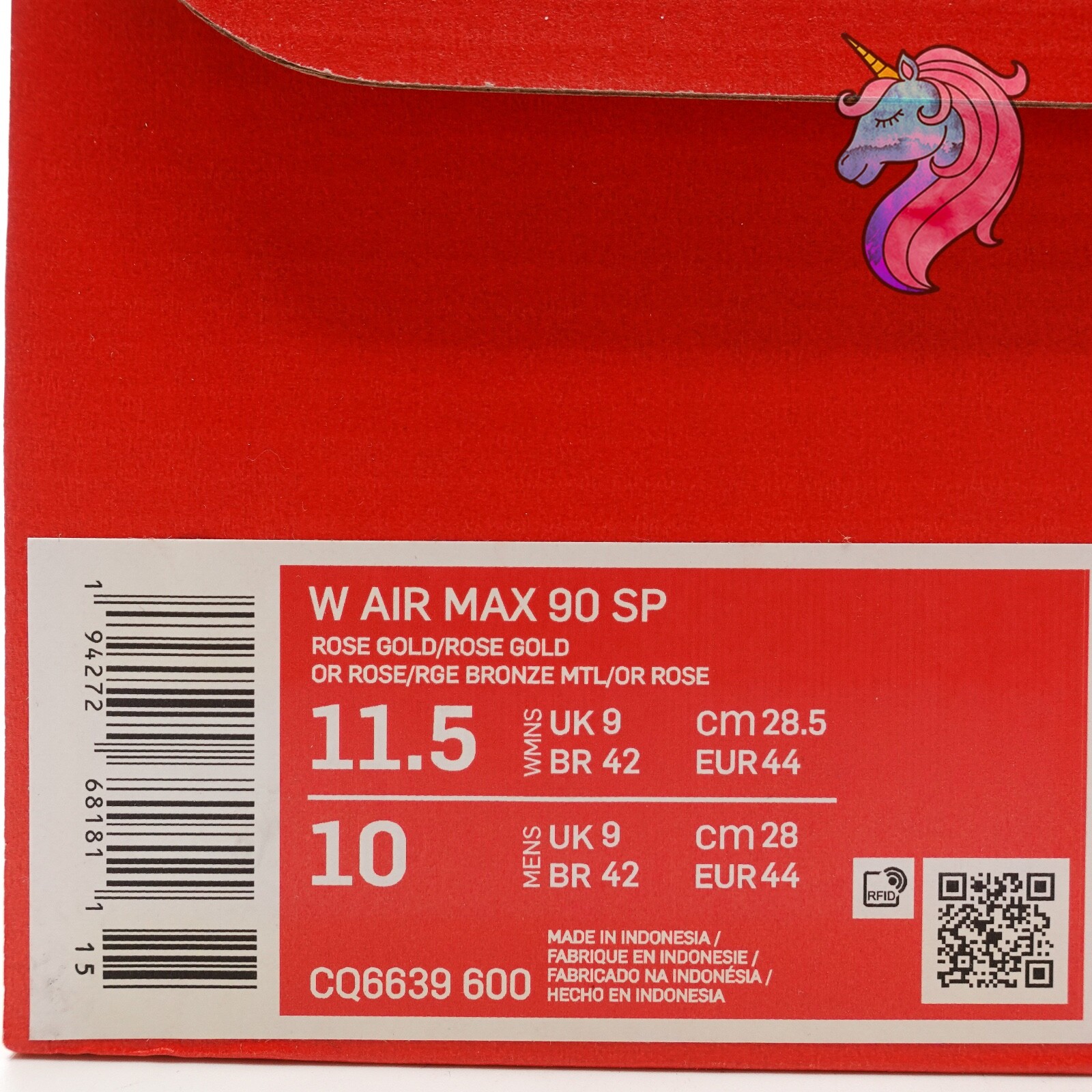 Nike Air Max 90 SP Metallic Rose Gold Sneakers Womens 11.5 CQ6639-600 Mens 10