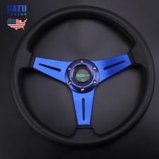 Blue 14inch Aluminum Universal Drifting Racing Steering Wheel Deep Dish