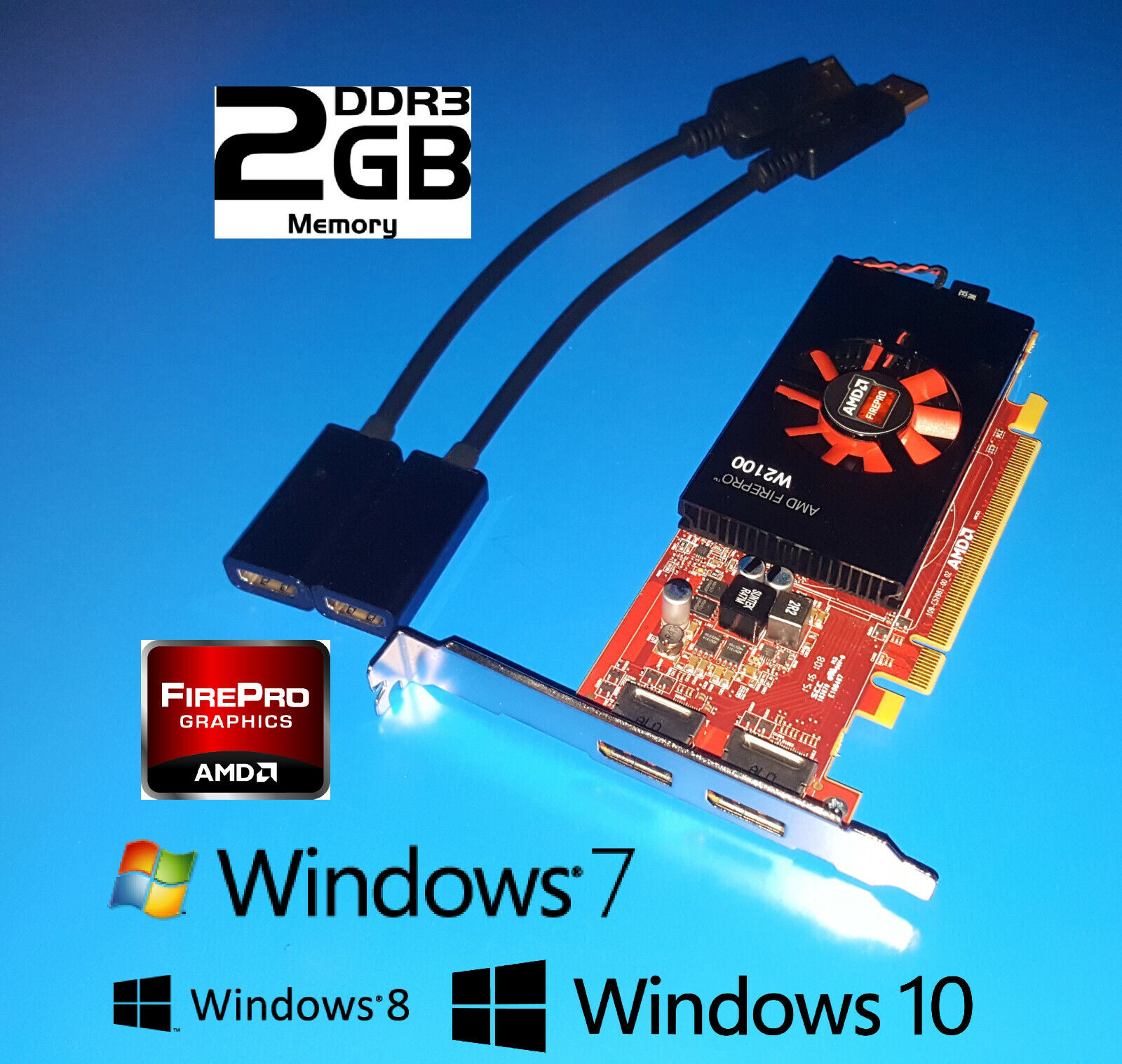 HP ProDesk 600 G1 G2 G3 G4 G5 G6 Microtower 2GB Video Card w/ Dual HDMI  Output
