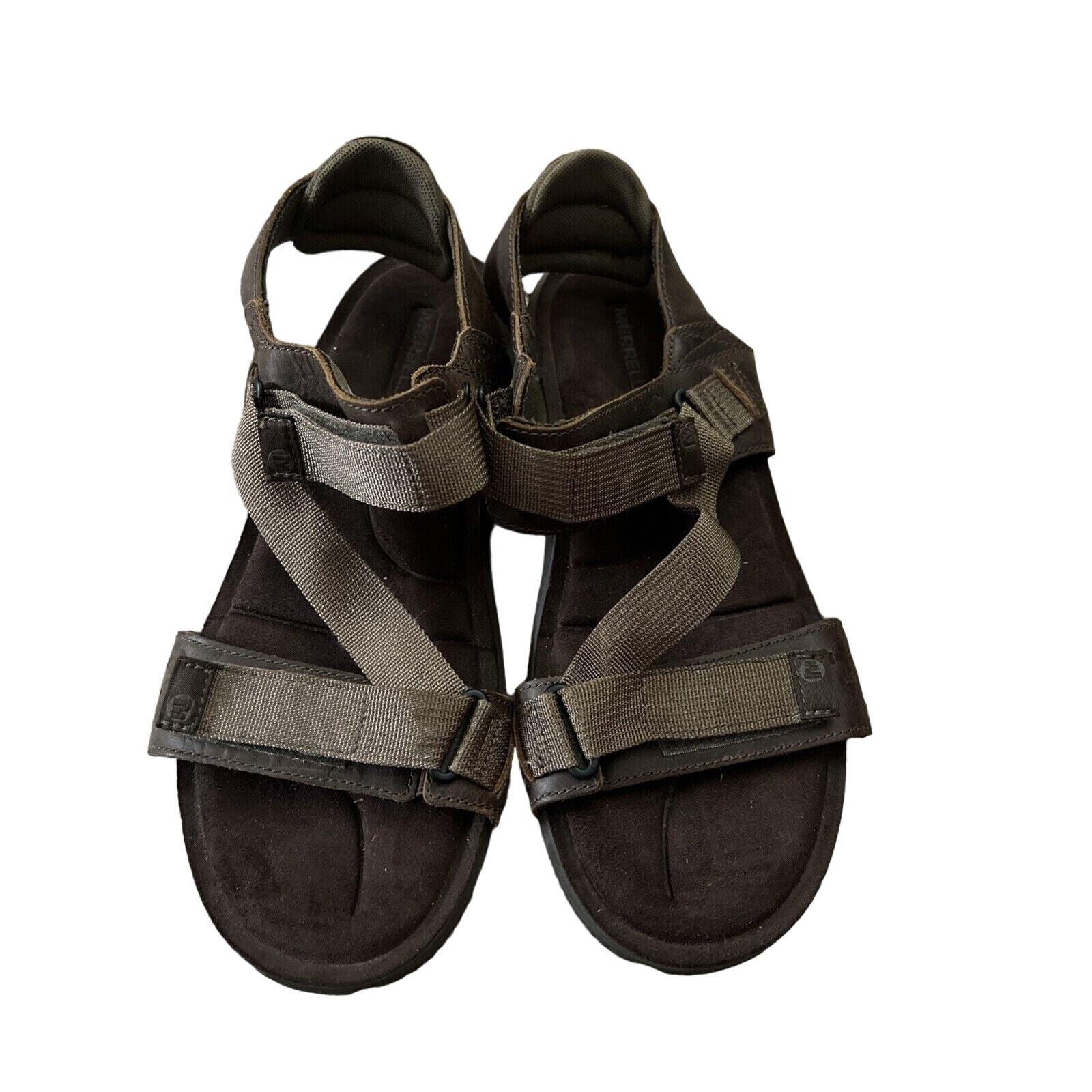 Merrell sandalo sportivo uomo marrone J91517 terra scura con cinturino in pelle taglia US 8