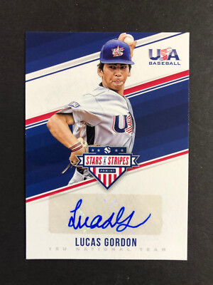 Lucas Gordon Signed 2018 Panini USA Baseball Stars & Stripes #SS-LG Auto /190