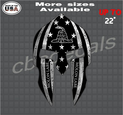MOLON LABE Come and Take Them Spartan Helmet Vinyl Decal Dont Tread On Me Decal