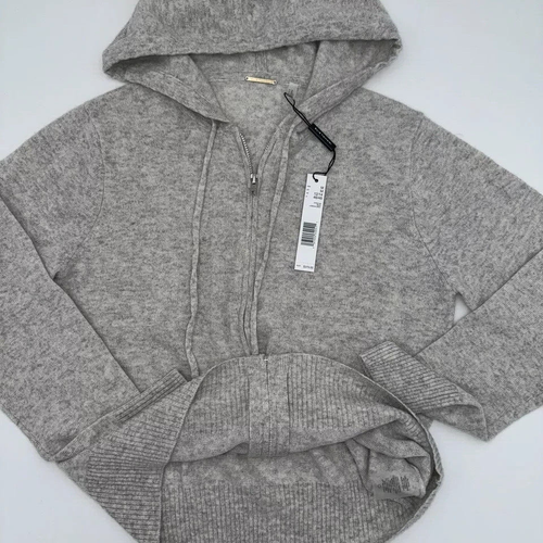 Elie Tahari Cashmere Full Zip Hoodie Zip Up Hooded Sweater Grey M;NWT$375 - Picture 5 of 11