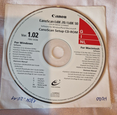CANON CANO SCAN LIDE 20/ LIDE 30 FPR WINDOWS