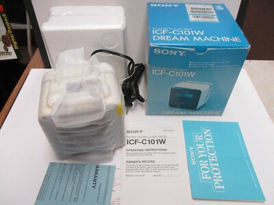 1987 Vtg. Sony ICF-C101W Digicube AM FM Digital Clock Radio 1987 Vtg. Sony ICF-C101W Digicube AM FM Digital Clock Radio