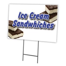 Ice Cream Sandwiches Yard Sign  Stake outdoor plastic coroplast window