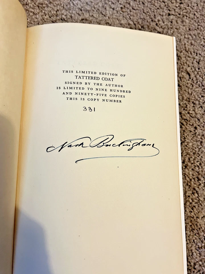 Nash Buckingham, Tattered Coat, 1st 1944 ltd #331/995, Author Signed, HB, Fine - Imagem 3 de 4