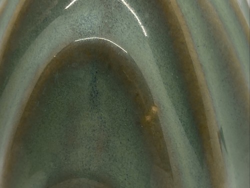Celadon Glazed Art Pottery Ridged Bud Vase 5.25" x 3.25" - Bild 11 von 11