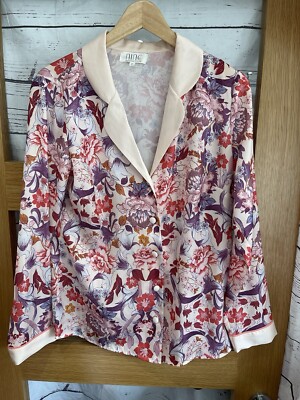 Nine Savannah Miller Pink Blue Floral Silk Style Debenhams Thin Blazer  Jacket UK