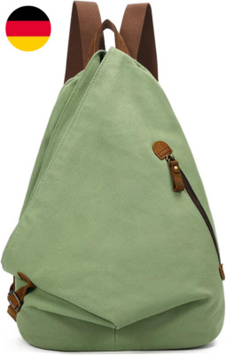 Retro Segeltuch Rucksack Canvas Vintage Rucksäcke Echtleder Daypack Reisetasche 