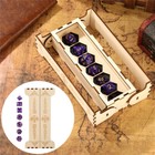 7pcs/Set Purple Polyhedral Dices Unique Wooden Storage Box Holiday Special DND