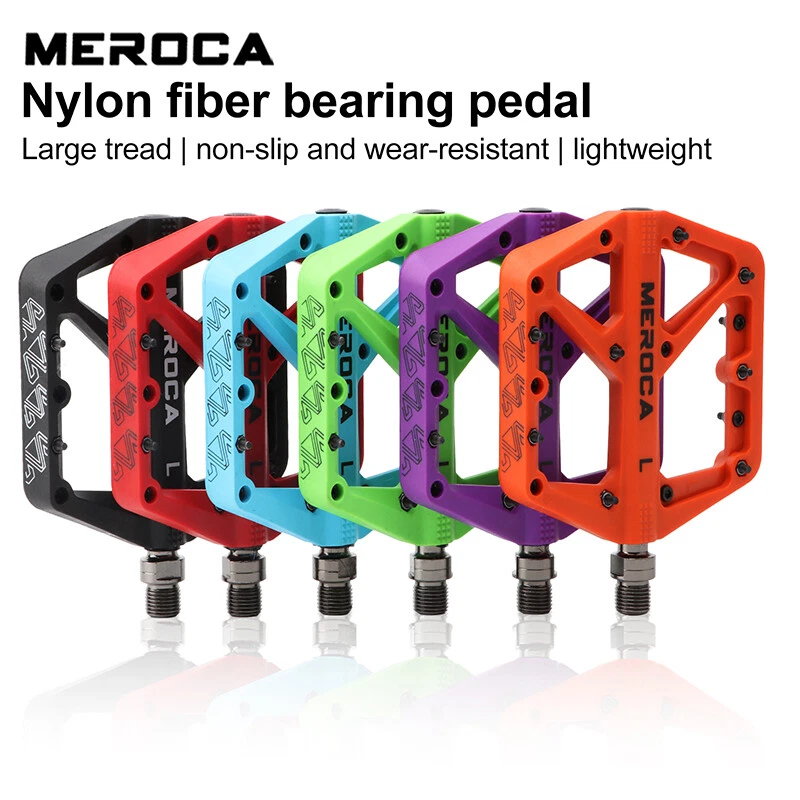 Pedales planos de bicicleta de carretera Meroca Nylon MTB - Cojinete sellado Pedales planos de bicicleta para 9/16" Foto 2 de 4