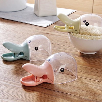 DuckHead Rice Measuring Cup Pet Food Scoop. Spoon Multi-use Clip Sealing C D5H8