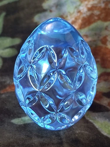 Waterford Crystal Faberge/Hand cooler paperweight Ocean Blue Vintage *updated