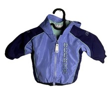 Vintage Reebok Baby Jacket 6M Hooded Windbreaker Purple Blue Rare 90s Logo