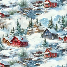 Snow Cozy Tidings from the Cozy Tidings Collection by Hoffman 44" Wide BTY