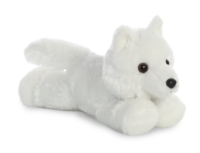 Mini Flopsies 8 Inch White Wolf Plush Toy Soft Cuddly Collectible Animal
