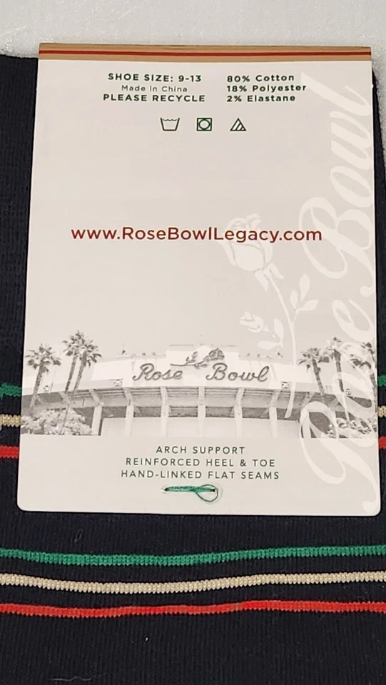 Calcetines de vestir negros altos Rose Bowl Legacy para hombre talla 9-13 Foto 3 de 4