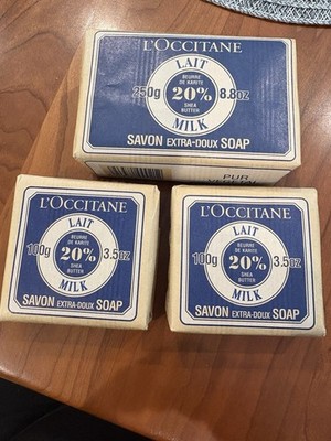 SEALED L OCCITANE LAIT SAVON EXTRA DOUX SOAP  ONE BAR--8.80OZ, TWO BARS 3.5OZ=3