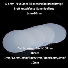 &Phi; 5mm~&Phi;150mm Silikonscheibe kreisf&ouml;rmige Brett rutschfeste Gummiauflage 1mm-10mm