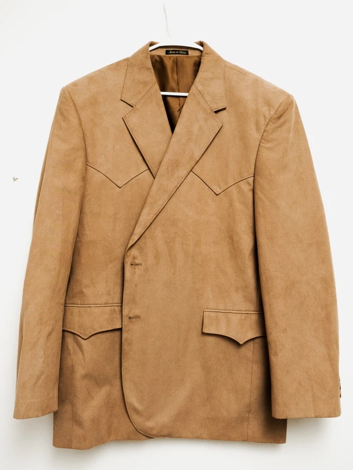 Chaqueta Blazer Circle S Para Hombres 52L 100% Microgamuza Dallas Texas Western Foto 2 de 4