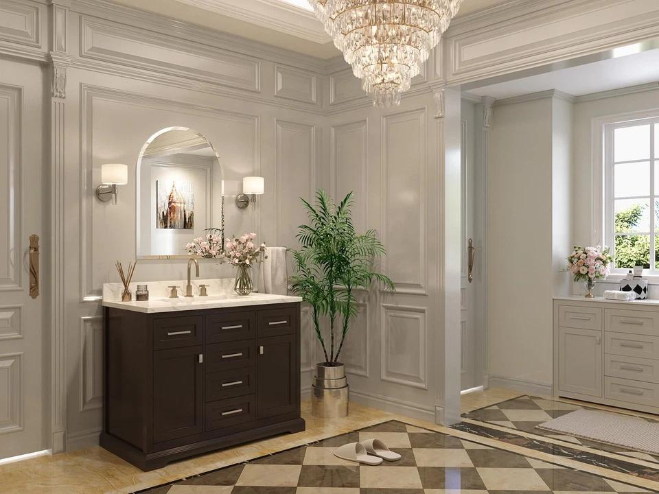 Frameless Bathroom Mirror, 22" x 30" Arched Vanity Mirror for Wall Beveled, A... - Image 2 of 4