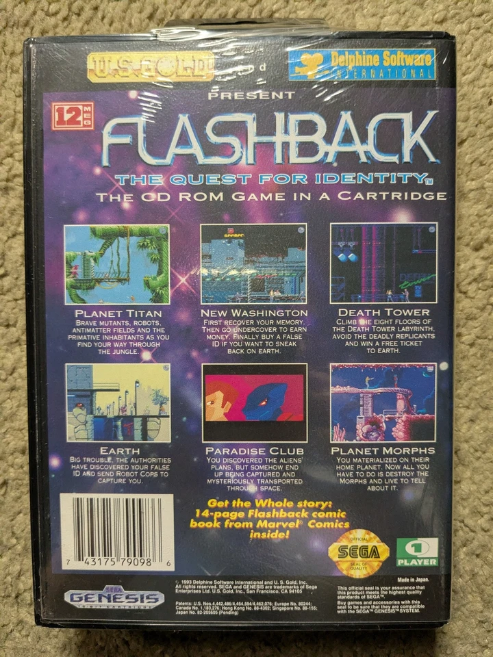NEW Factory Sealed Flashback The Quest for Identity Sega Genesis RARE - Image 2 of 4