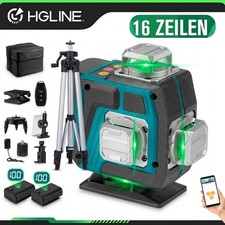 16 Line Laser Level Wasserwaage 4D 360° Kreuzlinienlaser Kit 2 Akku /1.5m Stativ