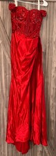  Prom Dress off the shoulder Red with thigh high 
