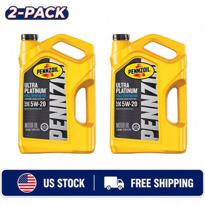 2 Packs Pennzoil Ultra Platinum 5W-20 Full Synthetic Motor Oil, 5 qt