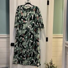 Rachel Zoe Tropical Palm Leaf Kimono Jacket Cover Up. One Size. NWT.