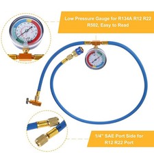 Car Air Conditioning Refrigerant Recharge Gas Pressure Gauge R134A Hose w/Valve