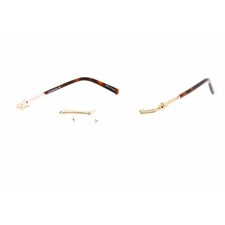 Charriol Men's Eyeglasses Clear Lens Shiny Gold Metal Cat Eye Frame PC71044 C01