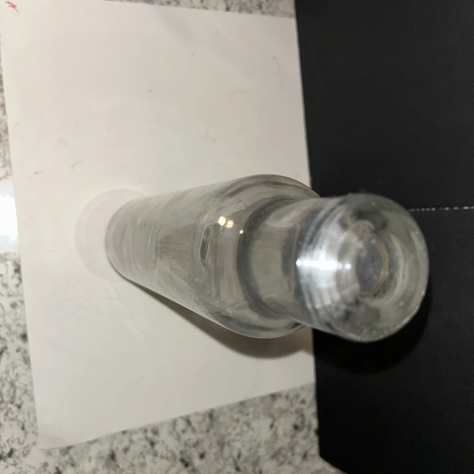 Vintage Clear Glass Rolling Pin Bottle w/ Metal Screw Cap Kitchen Decor Pastry - Image 4 of 4