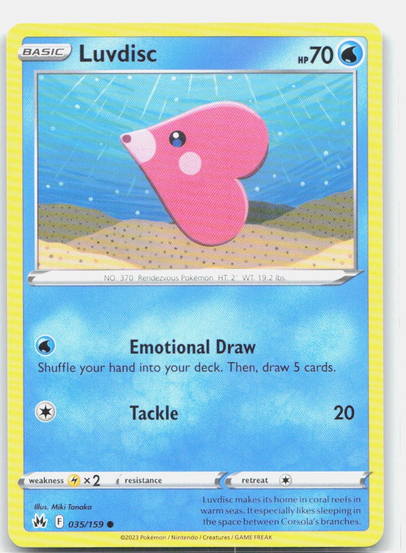 Pokemon TCG Luvdisc 035/159 SWSH: Crown Zenith NM