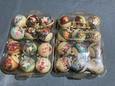 24 Vintage CHRISTMAS Ornaments Gallery Art Collection MCM General Foam READ Vtg
