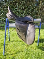 16" Wide Fit Antill Black Leather Dressage Horse Saddle