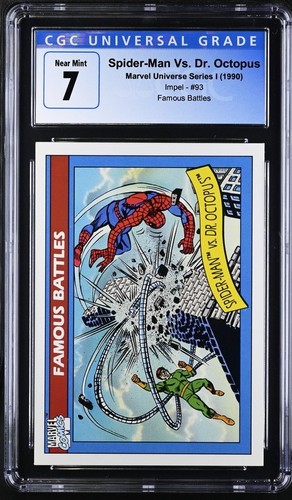 CGC 7 NM 1990 Spider-Man Vs. Dr. Octopus Marvel Universe Series 1 Impel #93