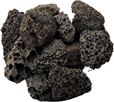 Black Lava Rock 1.2"-2" Large Volcanic Rocks for Gas Fireplace, Fire Pit, Pro...