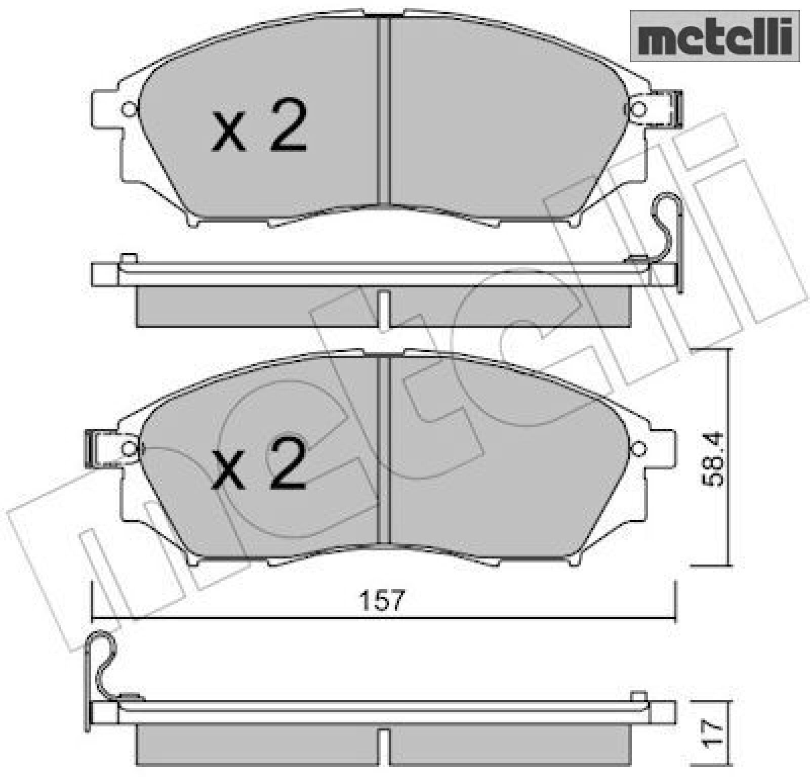 metelli 22-0819-0 Bremsbelagsatz für Scheibenbremse Bremsbelagsatz